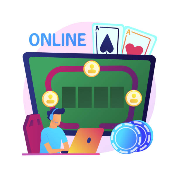 metafora koncepcji wektorowej pokera online - gambling chip gambling internet isolated stock illustrations