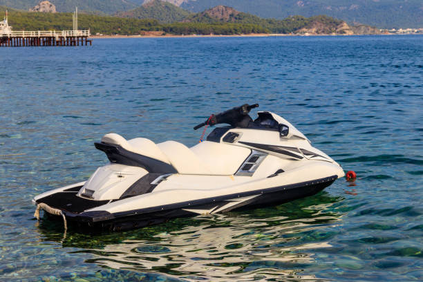 istock Empty jet ski in a sea. Summer vacation concept 1287424193