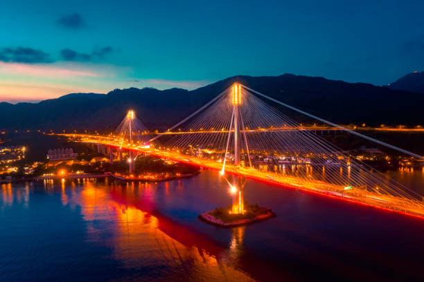 istock Tsing Ma bridge in Hong Kong under sunset 1287424591
