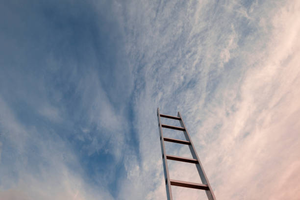 istock Staircase  against blue sky. Motivation business career growth concept 1287430949