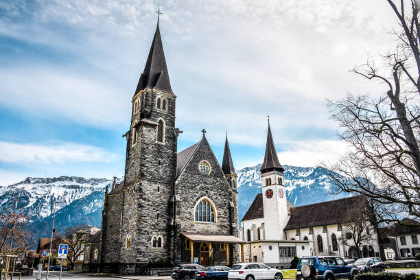 istock Beautiful Churches In Interlaken, Switzerland 1287432539