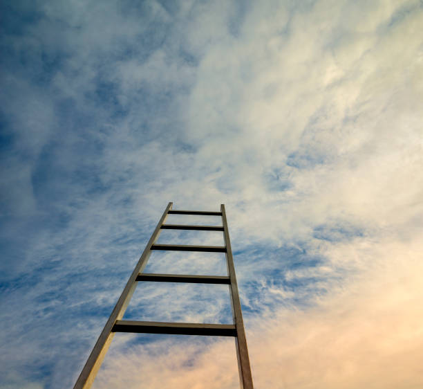 istock Staircase  against blue sky. Motivation business career growth concept 1287436669