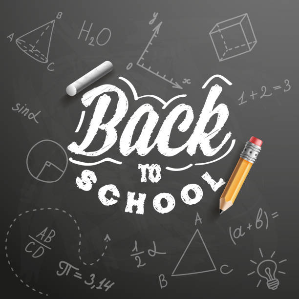 ilustrações de stock, clip art, desenhos animados e ícones de back to school. banner. sale. vector illustration. - mathematical symbol mathematics pencil sharp