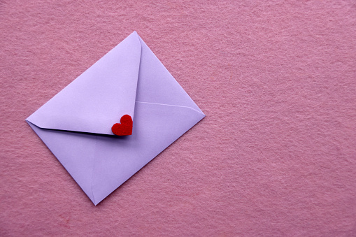 Envelope and heart shape