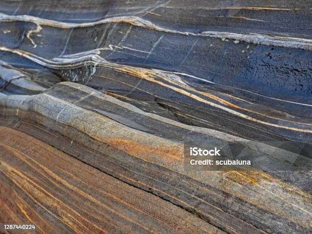 Grain In The Orthogneiss Maserung Im Orthogneis Stock Photo - Download Image Now - Gneiss, Rock - Object, Autumn