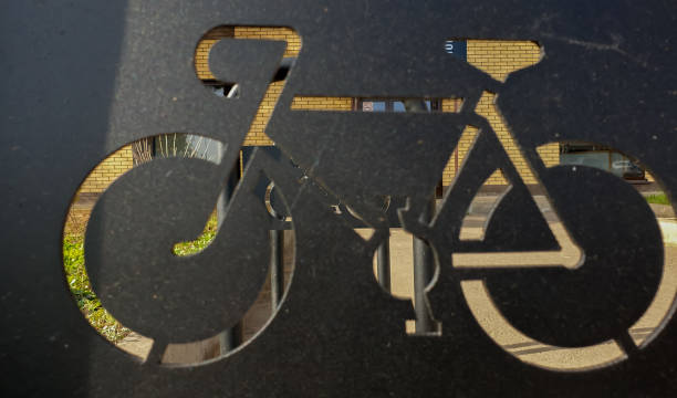 istock plate - bike is carved on black. background, blur bokeh 1287440614