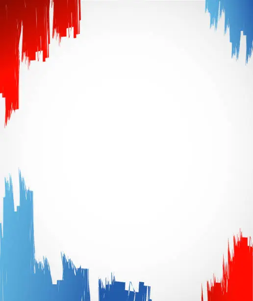 Vector illustration of Red, white and blue ink illustration design