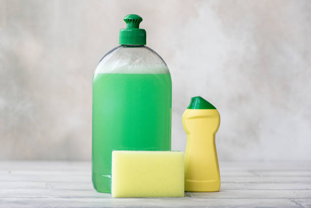 istock kitchen dishwashing detergent, cleaning powder and sponge 1287447380