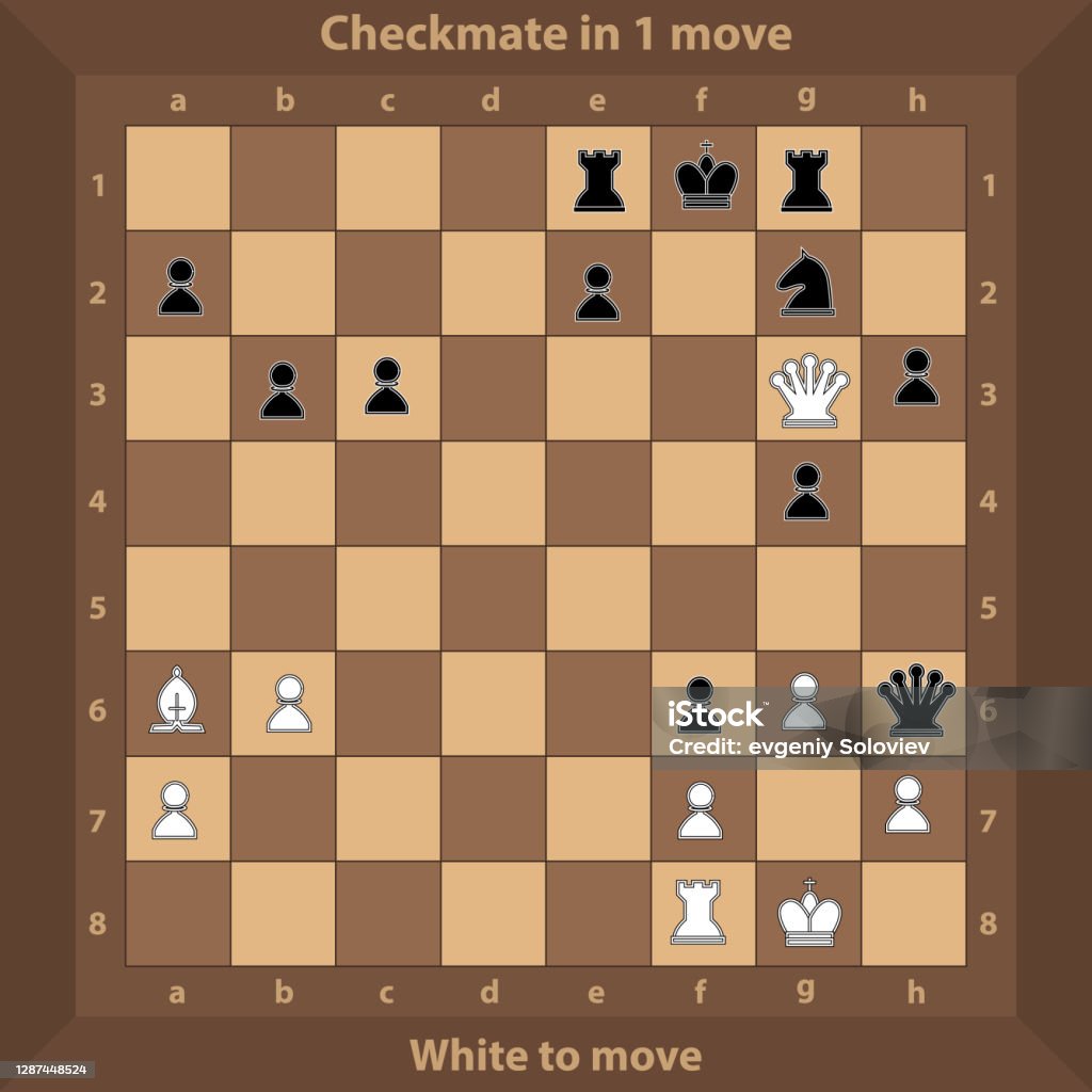 Chess Riddel Chess Puzzle Riddle Checkmate In 1 Move White Go Chess In Flat Design ...