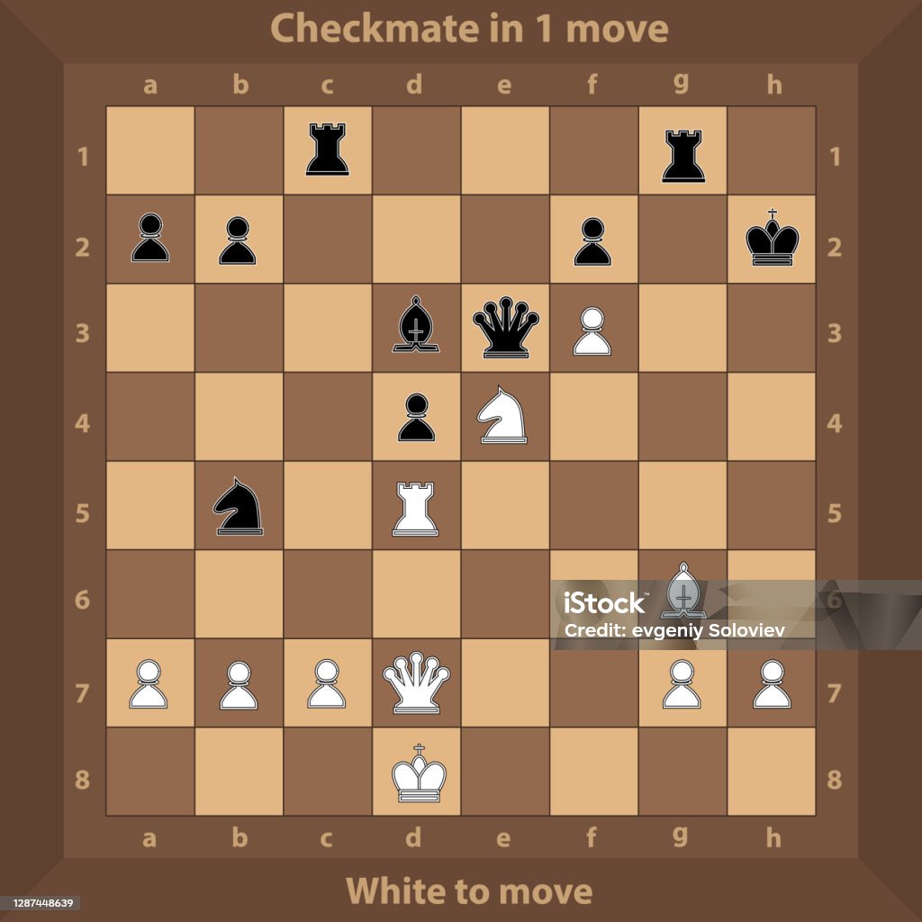 Chess Riddel Chess Puzzle Riddle Checkmate In 1 Move White Go Chess In Flat Design ...