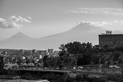 The view of Mount Ararat viewed from Yerevan, Armenia, on 26 September 2016.