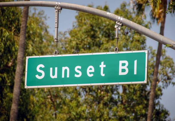 istock Road sign on Sunset Boulevard in Los Angeles 1287450376