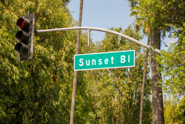 istock Road sign on Sunset Boulevard in Los Angeles 1287450382