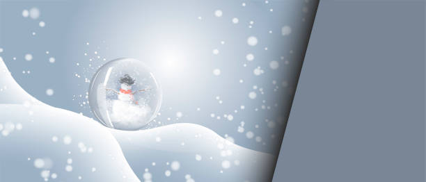 istock Snowman in snow globe. Snow and snowdrifts 1287450465
