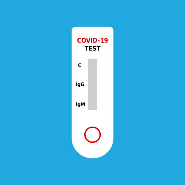 ilustraciones, imágenes clip art, dibujos animados e iconos de stock de icono de prueba de diagnóstico covid-19 rápido. detección de coronavirus de una prueba de paso. - antibody human immune system antigen microbiology