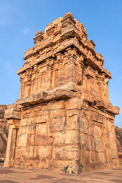 Photo of Close up image of Lower Shivalaya temple, North Badami Fort, Karnataka India.