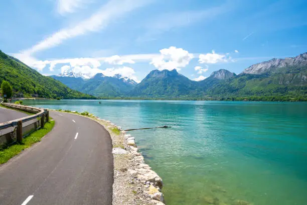 road on Lake Annecy in France