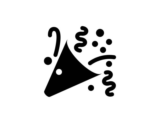 значок партии поппера. изолированный символ поппера партии - вектор - празднование stock illustrations
