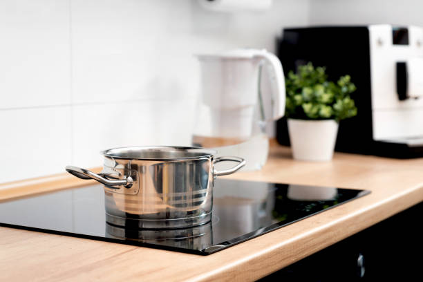 istock Pot in the kitchen on the induction hob 1287463965