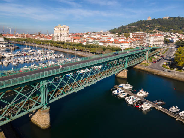 Iron Bridge in Viana do Castelo, Portugal stock photo