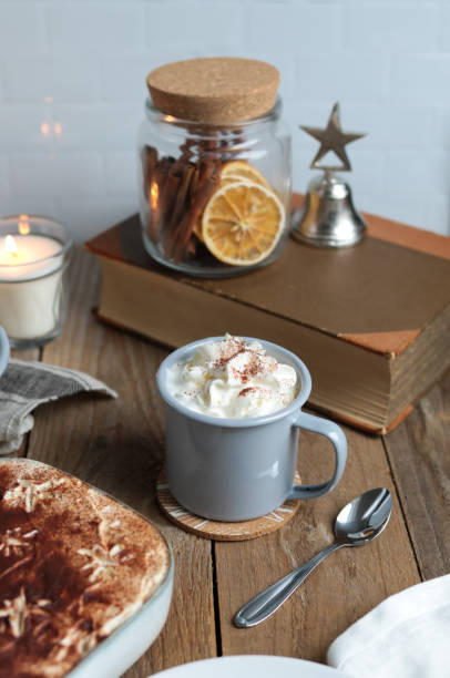 Cozy Hot Chocolate with Gingerbread and Cocoa powder