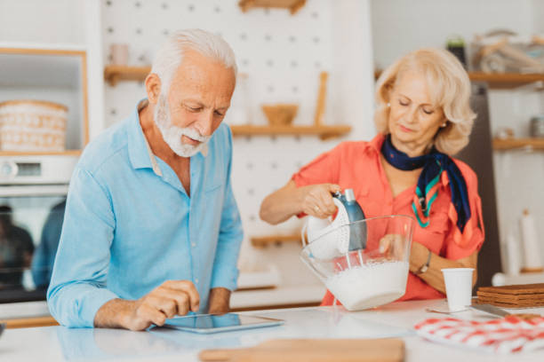 istock Senior couple at home 1287474563