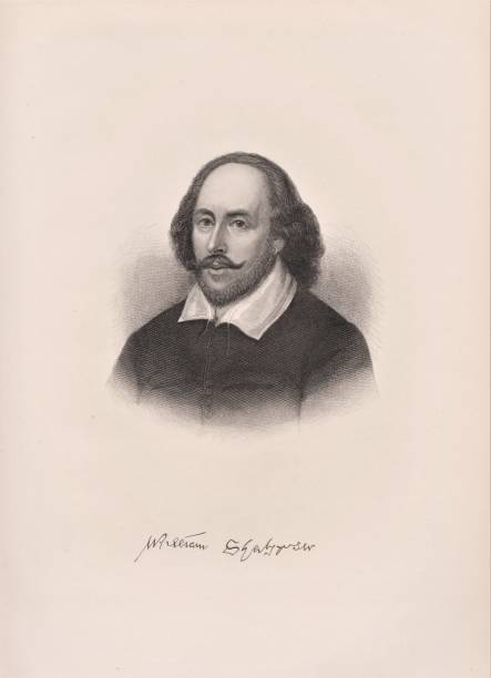 William Shakespeare (April 26 1564 – April 23, 1616), English Poet, Playwright, Illustration 1885 Profile & Signature of William Shakespeare (April 26 1564 – April 23, 1616 . an English poet, playwright, and actor. Illustration published in Library of Religious Poetry edited by Philip Schaff, DD, and Arthur Gilman, MA. (Funk & Wagnalls, New York and London) in 1885. william shakespeare poet illustration and painting engraved image stock illustrations