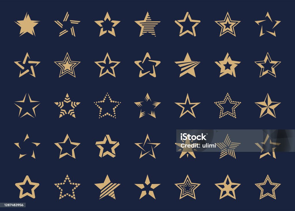 Набор значков звезд - Векторная графика Звезда роялти-фри