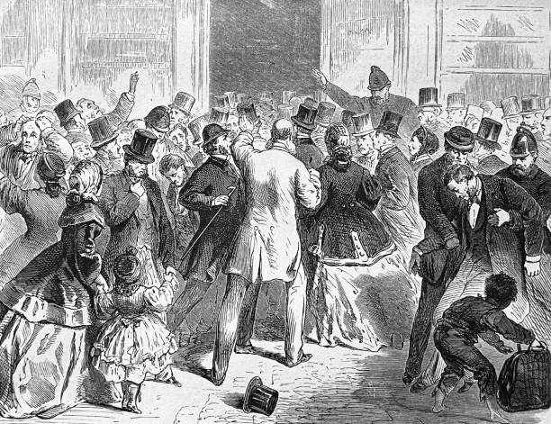 istock Rumors in front of a London Bank, March, 1866 1287486361