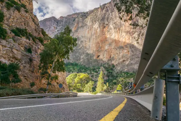 Guardrails specially designed to protect motorists when falling from curves.