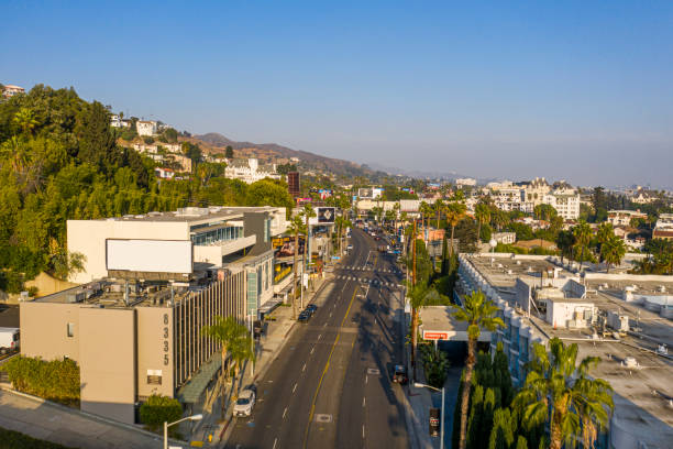 Aerial image of West Hollywood An Aerial image of West Hollywood, California. sunset strip stock pictures, royalty-free photos & images