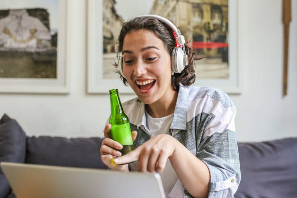 istock Socializing at home via video call 1287493853