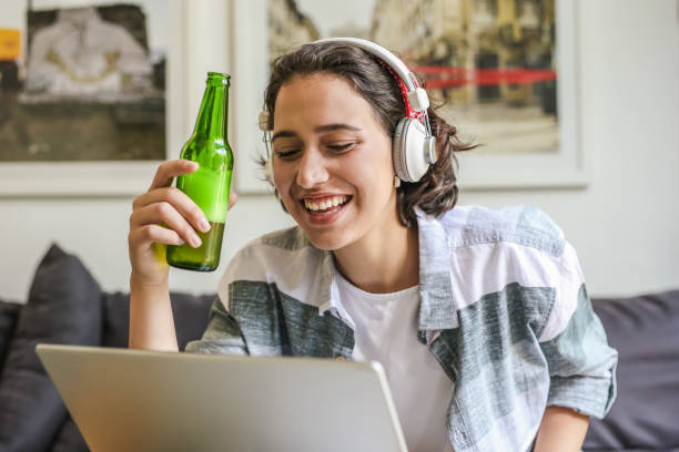 istock Socializing at home via video call 1287493859