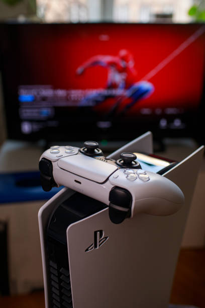 console e giochi sony playstation 5 - spiderman foto e immagini stock