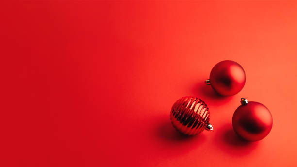 istock Christmas and New Year red balls 1287497367