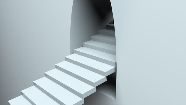 Escalator and wall. 3d rendering of infinite stair. Computer generated abstract background