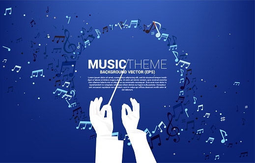 Concept background for classic music concert and recreation.