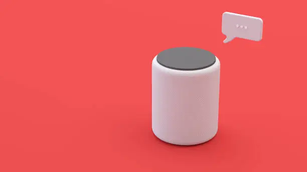 Photo of Assistant smart speaker with artificial intelligence concept