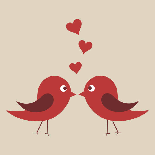 Cute Retro Birds Kissing And Hearts Above Heads Isolated On Brown Background Stock Illustration - Download Image Now - iStock Cute Retro Birds Kissing And Hearts Above Heads Isolated On Brown Background Stock Illustration - Download Image Now - iStock