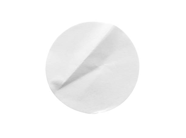 istock Blank white round paper sticker label isolated on white background with clipping path 1287510091