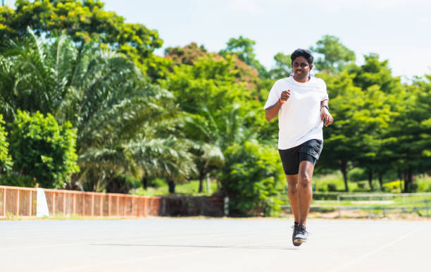 istock sport runner black man wear feet shoe active running training 1287521145