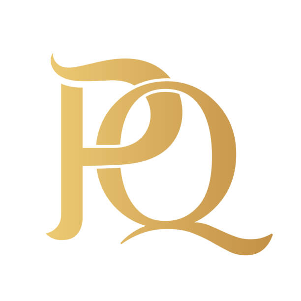 ilustrações, clipart, desenhos animados e ícones de monograma pq dourado isolado em branco. design elegante de monograma. - letter p floral pattern flower typescript