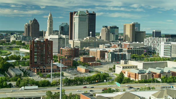 istock Downtown Columbus Across I-70 - Aerial 1287523944
