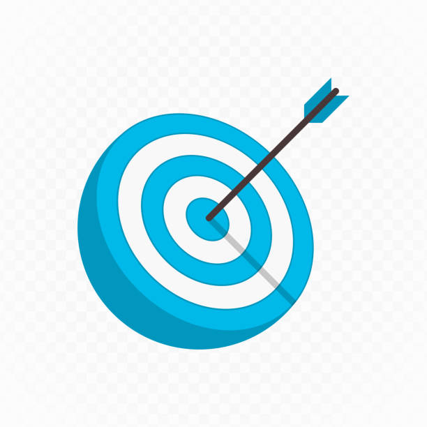 Vector target and arrow. Target with arrow in modern flat style isolated on white background. Goal achieve or Business success concept. famous archer stock illustrations