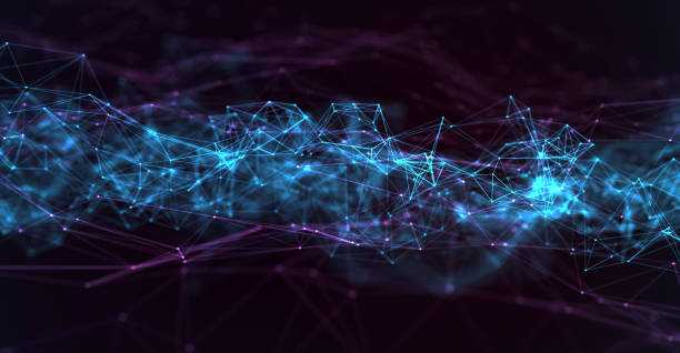 istock Abstract futuristic - technology with polygonal shapes on dark blue background. Design digital technology concept. 3d illustration