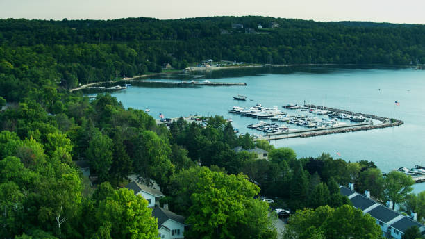 istock Drone Shot of Marina in Egg Harbor, Wisconsin 1287532412