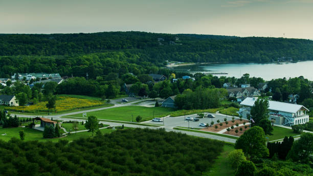 istock Drone Shot of Egg Harbor and Lake Michigan 1287532419