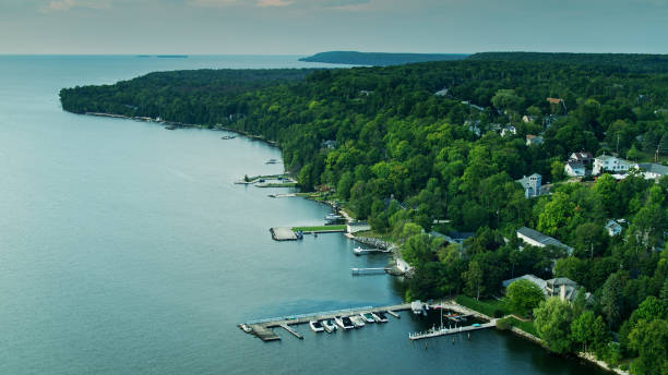 istock Docks on Lake Michigan in Town of Egg Harbor 1287532428