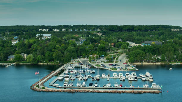 istock Marina and Town in Egg Harbor, Wisconsin 1287532436