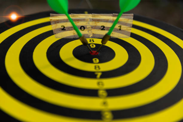 istock Business Vision, big target with people, teamwork, people run to their goal, move up motivation, target achievement, successful contract team work. 1287534340